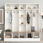 Porte-manteau de hall Merax large avec banc de rangement
