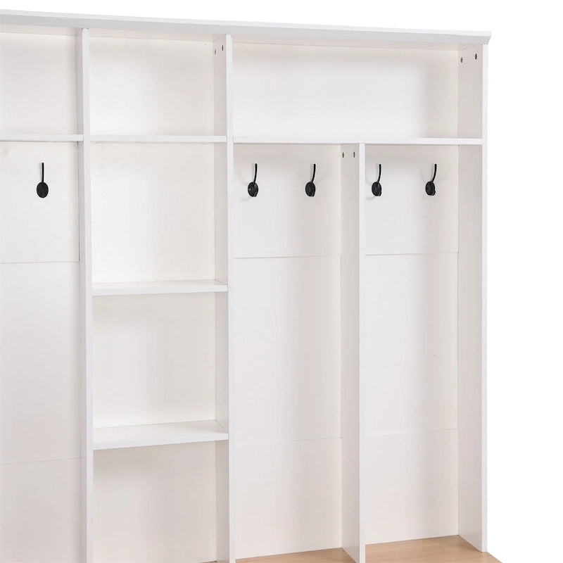 Porte-manteau de hall Merax large avec banc de rangement