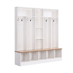 Porte-manteau de hall Merax large avec banc de rangement