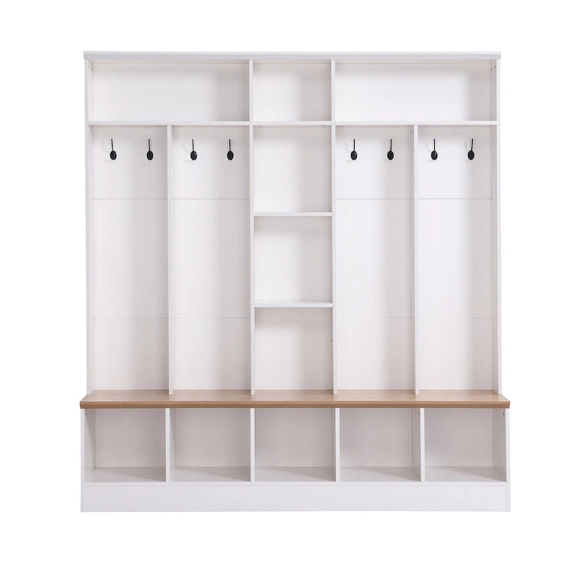 Porte-manteau de hall Merax large avec banc de rangement