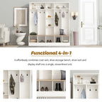 Porte-manteau de hall Merax large avec banc de rangement