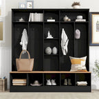 Porte-manteau de hall Merax large avec banc de rangement