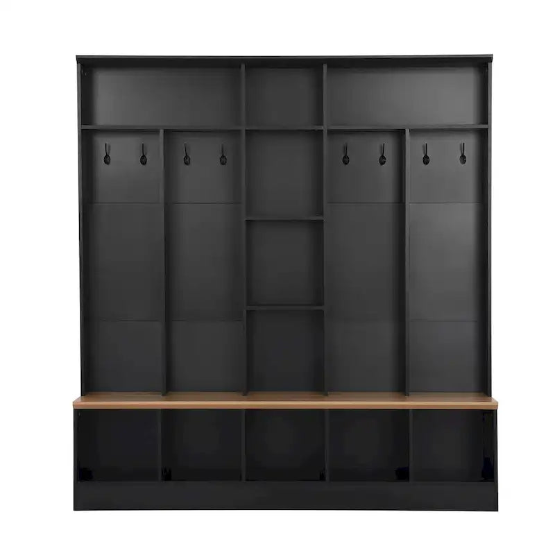 Porte-manteau de hall Merax large avec banc de rangement