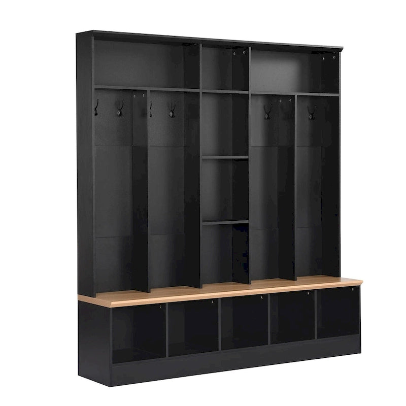 Porte-manteau de hall Merax large avec banc de rangement