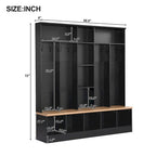 Porte-manteau de hall Merax large avec banc de rangement