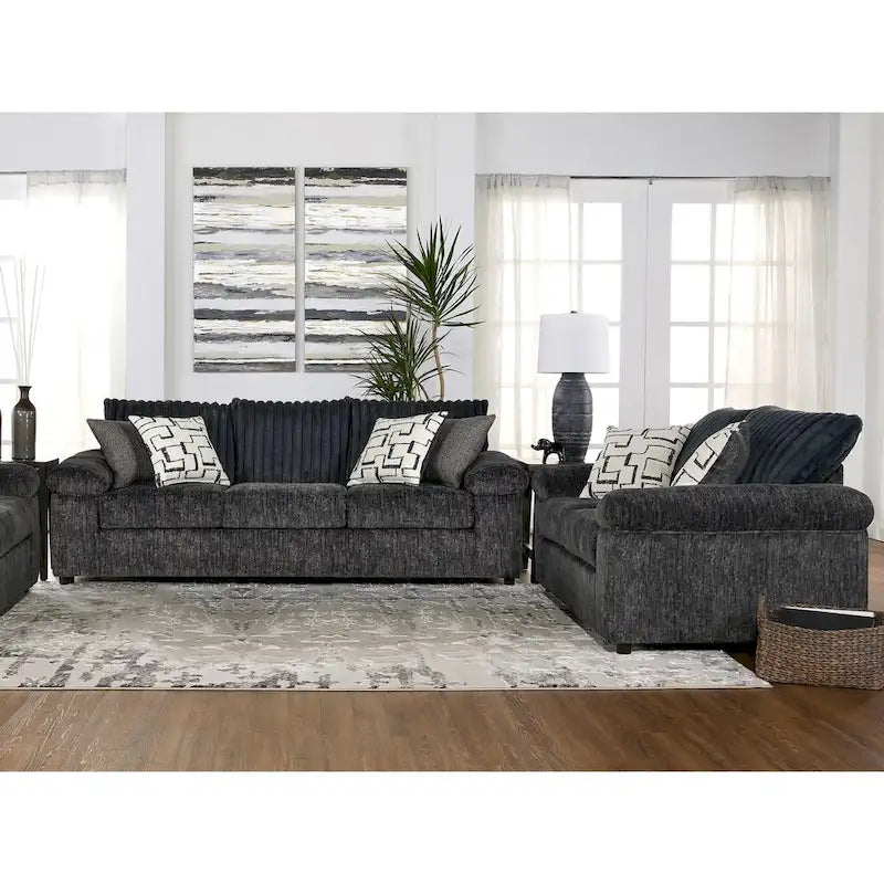 Roundhill Furniture Nason Wide Wale Corduroy Living Room 4-Piece Sofa Set