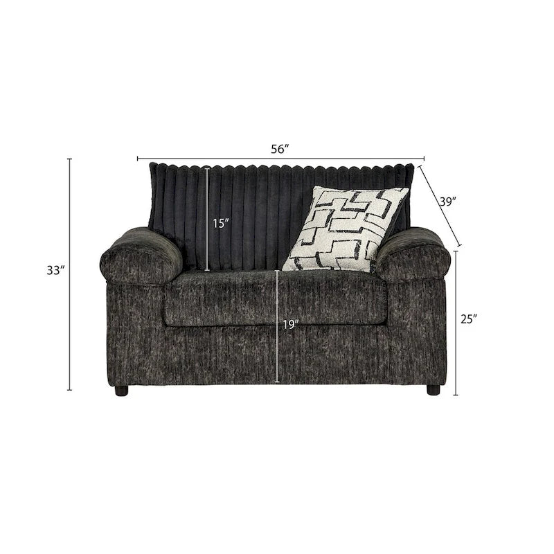 Roundhill Furniture Nason Wide Wale Corduroy Living Room 4-Piece Sofa Set
