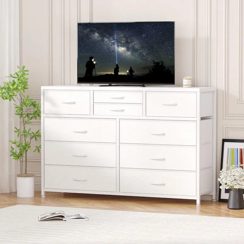 10 Drawer Dresser TV Stand - 55 inches