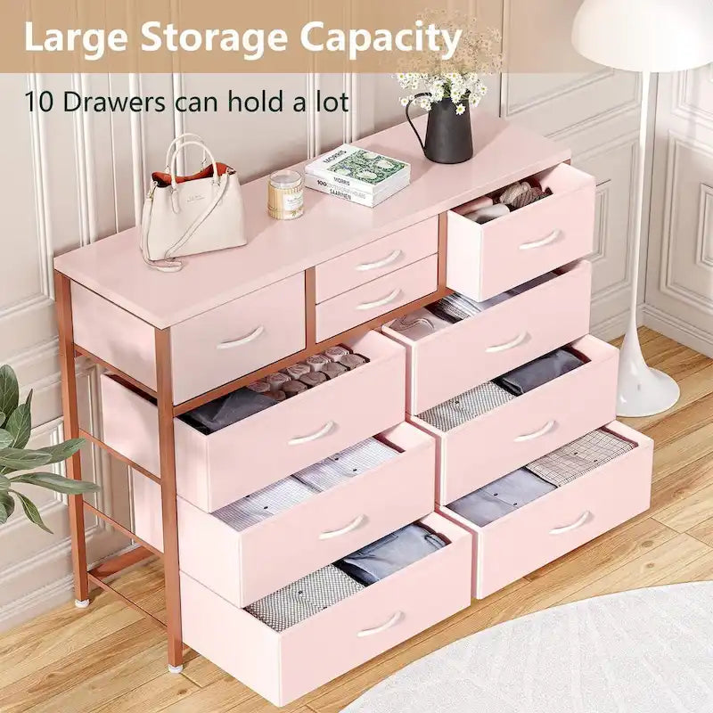 10 Drawer Dresser TV Stand - 55 inches