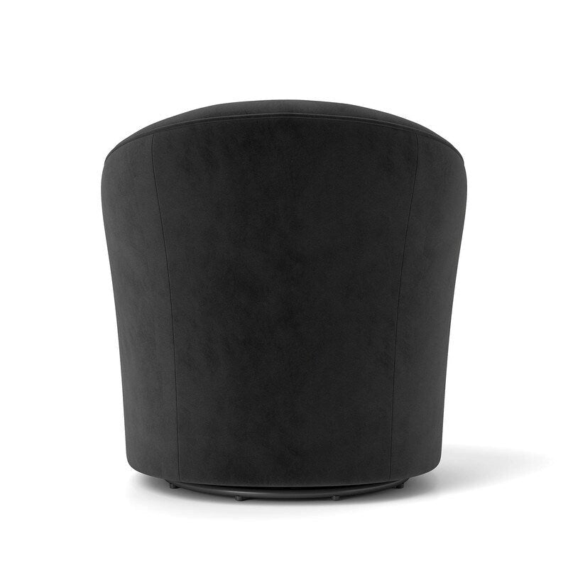 SEYNAR Modern Velvet Upholstered 360 Degree Swivel Barrel Chair with Button Tufted Back