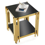 20Stainless Steel Tempered Glass End Table