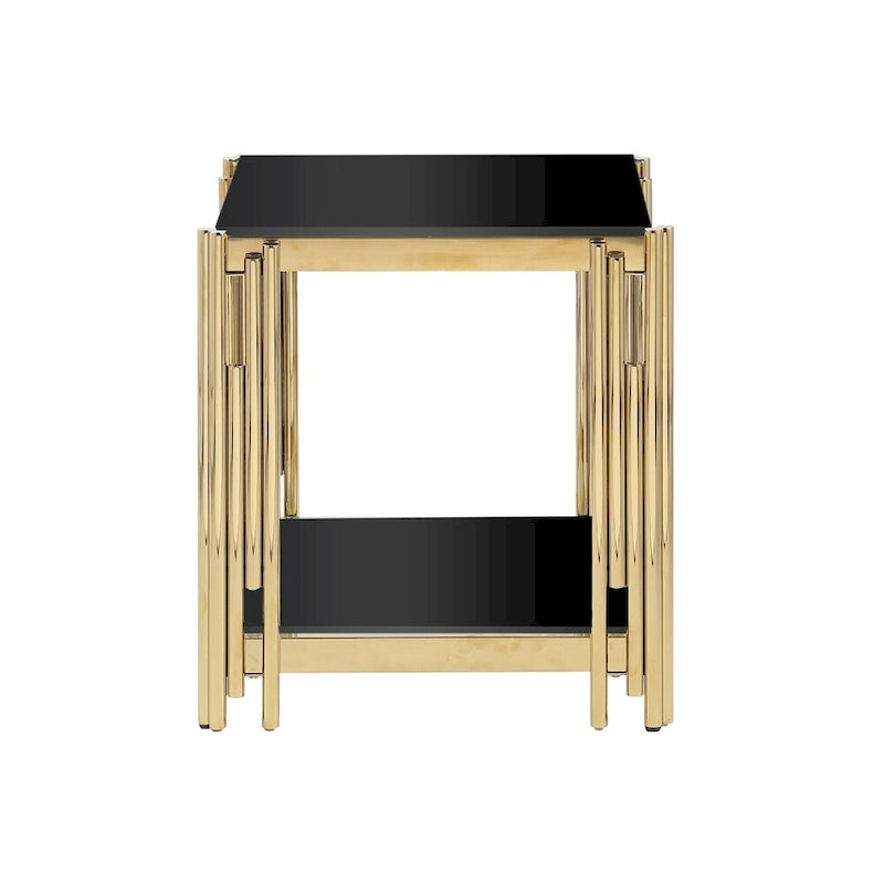 20Stainless Steel Tempered Glass End Table