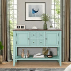 Vintage Console Table with Drawers and Cabinets, Retro Sofa Table for Entryway, Living Room and Hallway