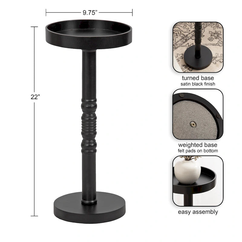 Kate and Laurel Bellport Pedestal End Table - 10x10x22