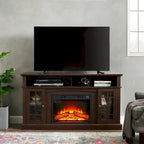 Meuble TV moderne avec foyer encastrable de 23 po