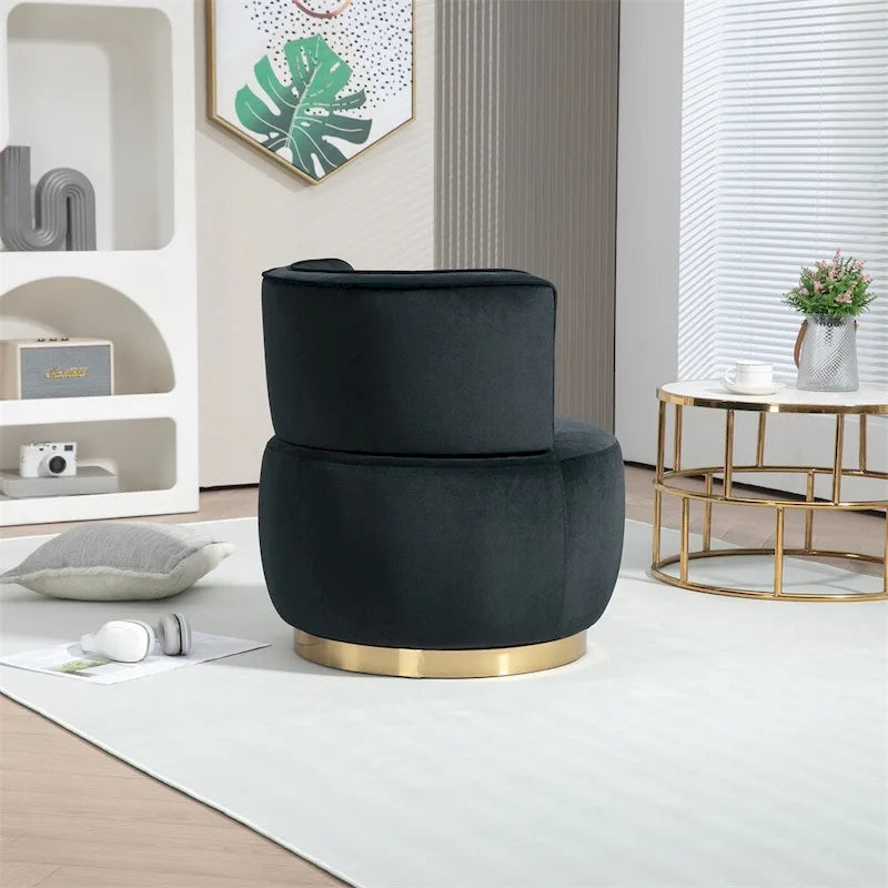 360 Degree Swivel Cuddle Barrel Accent Chairs with Wide Upholstered