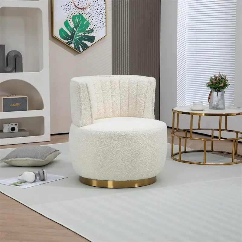 360 Degree Swivel Cuddle Barrel Accent Chairs with Wide Upholstered