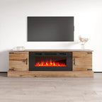 Meuble TV avec cheminée Carmen BL-EF