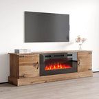 Meuble TV avec cheminée Carmen BL-EF