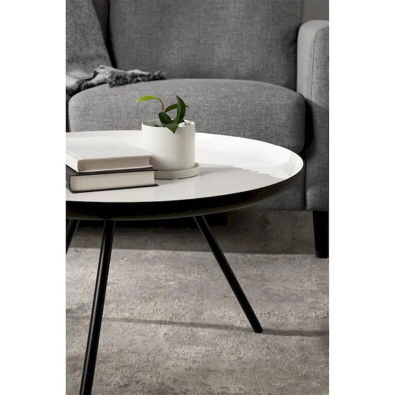 Kate and Laurel Laranya Round Metal Coffee Table - 25 Diameter