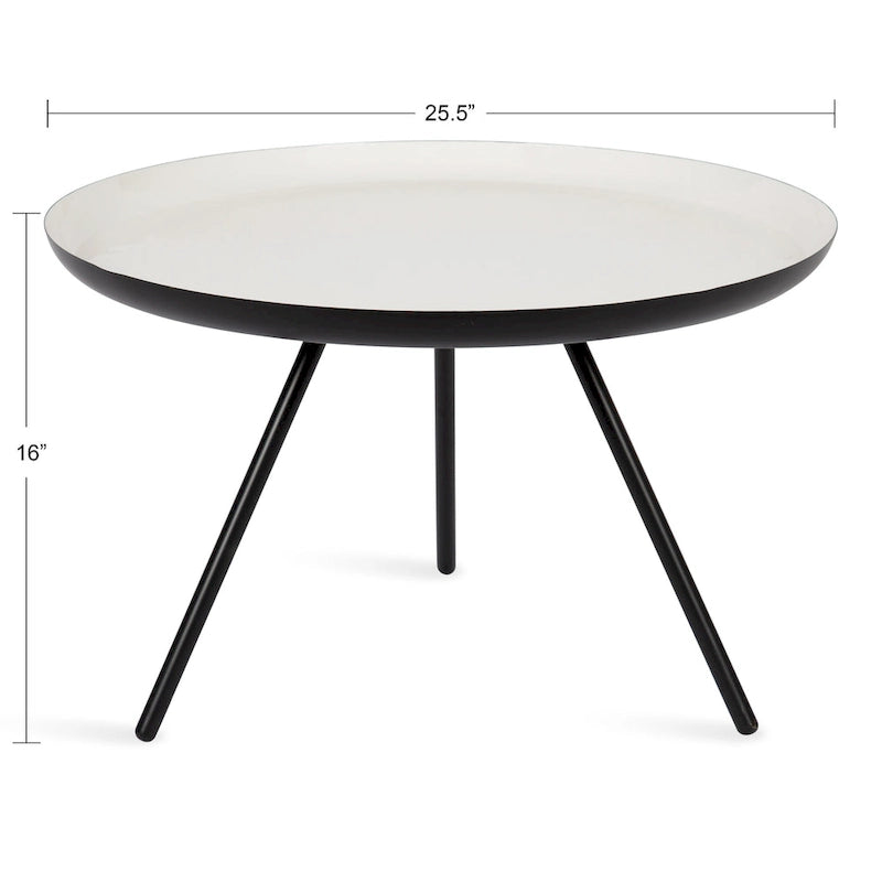 Kate and Laurel Laranya Round Metal Coffee Table - 25 Diameter
