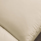Contemporary Technical Leather L-Shaped Sofa Couch, Reversible Chaise Lounge, Beige