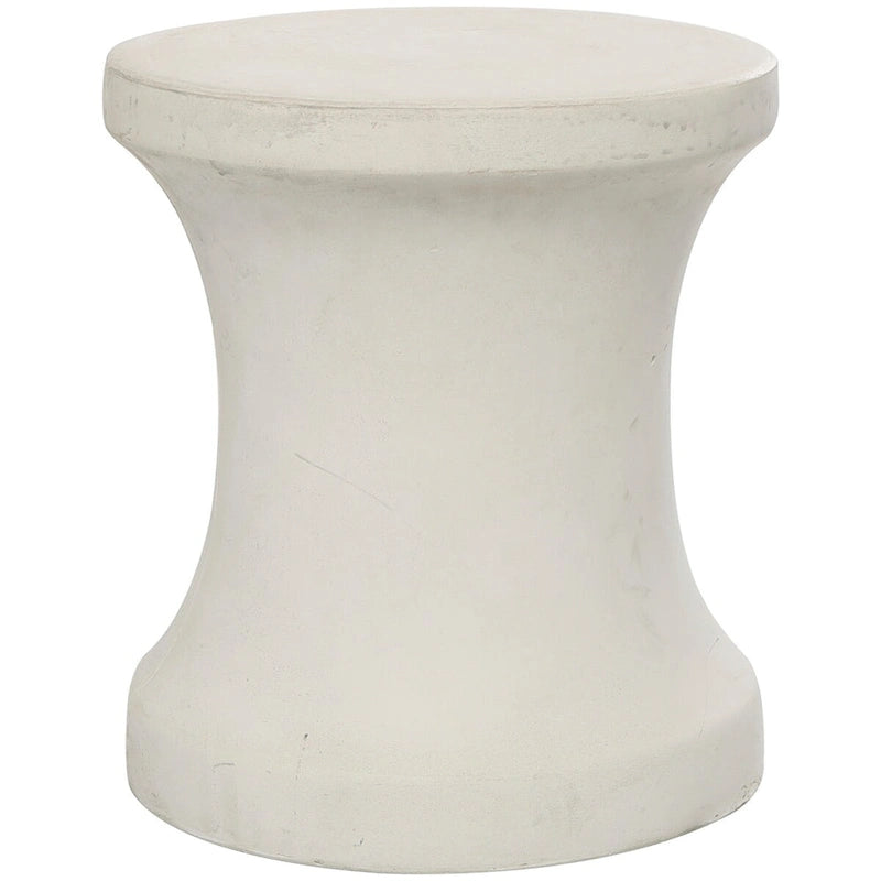 Fiberclay Ceramic Distressed Hourglass Outdoor Accent Table - White or Black - Roche River Decor
