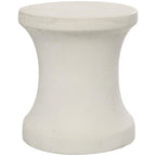 Fiberclay Ceramic Distressed Hourglass Outdoor Accent Table - White or Black - Roche River Decor