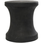 Fiberclay Ceramic Distressed Hourglass Outdoor Accent Table - White or Black - Roche River Decor