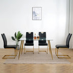 Modern Dining Chairs with Chrome Metal Legs Set of 4