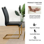 Modern Dining Chairs with Chrome Metal Legs Set of 4