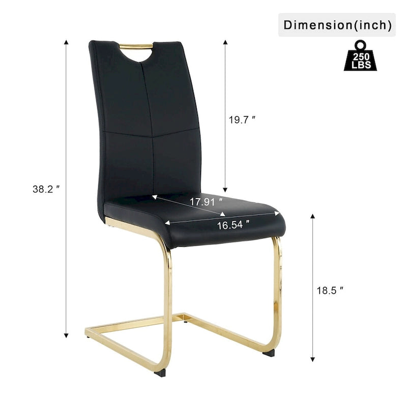 Modern Dining Chairs with Chrome Metal Legs Set of 4