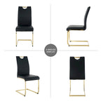Modern Dining Chairs with Chrome Metal Legs Set of 4