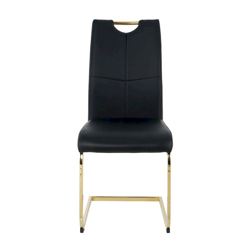 Modern Dining Chairs with Chrome Metal Legs Set of 4