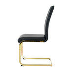 Modern Dining Chairs with Chrome Metal Legs Set of 4