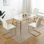 Modern Dining Chairs with Chrome Metal Legs Set of 4