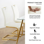 Modern Dining Chairs with Chrome Metal Legs Set of 4