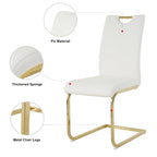 Modern Dining Chairs with Chrome Metal Legs Set of 4