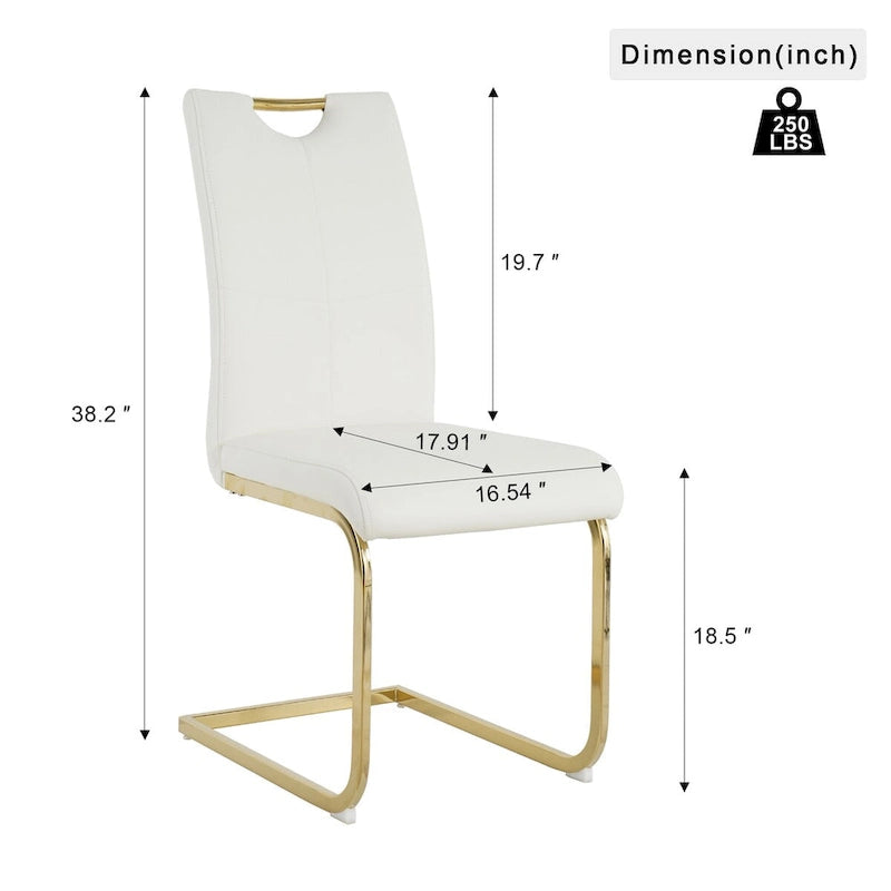 Modern Dining Chairs with Chrome Metal Legs Set of 4