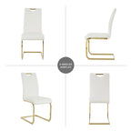 Modern Dining Chairs with Chrome Metal Legs Set of 4