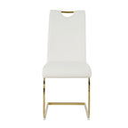 Modern Dining Chairs with Chrome Metal Legs Set of 4