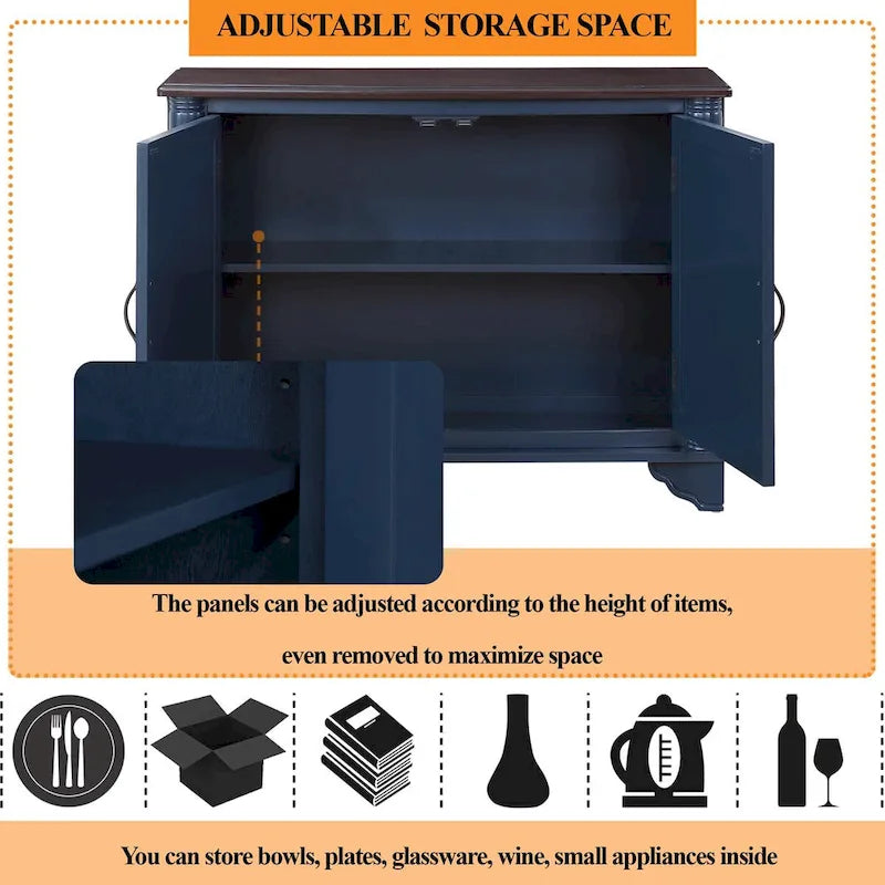 Bahut Console Table Années 40 avec Étagère Réglable