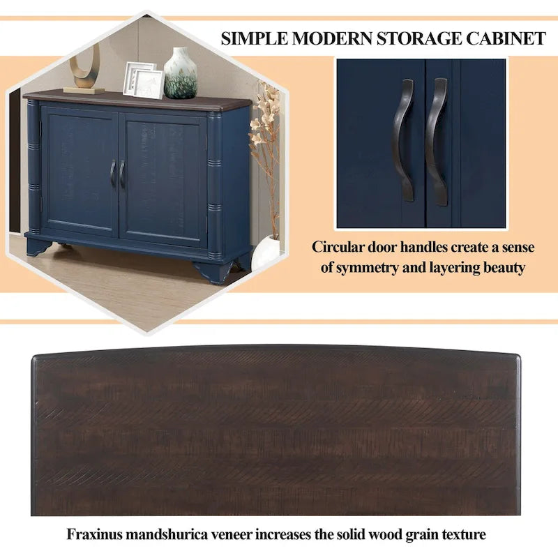Bahut Console Table Années 40 avec Étagère Réglable