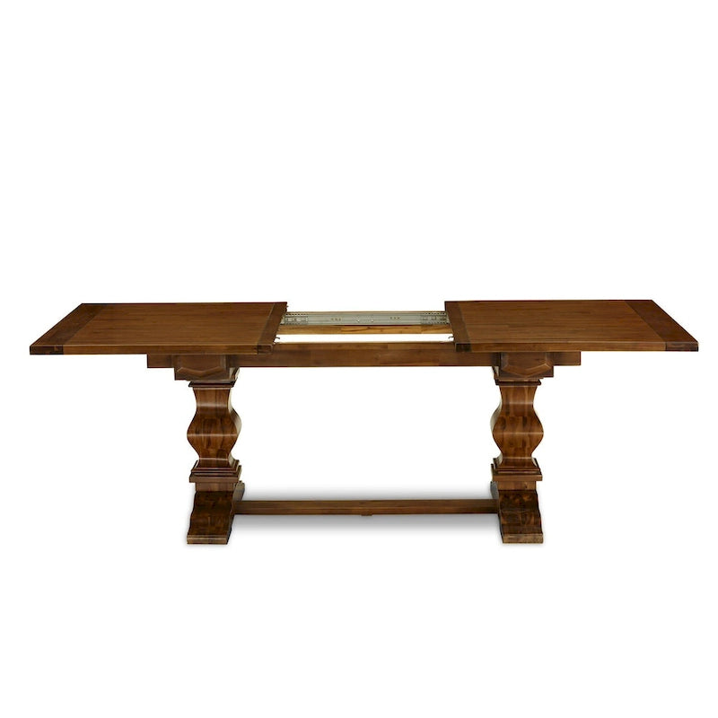 Ensemble de salle à manger East West Furniture 11 pièces - une table en bois et 10 chaises rembourrées en tissu de lin (options de finition)