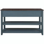 Table console de 50 L au design rétro avec deux étagères ouvertes, cadre et pieds en pin massif