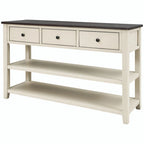 Table console de 50 L au design rétro avec deux étagères ouvertes, cadre et pieds en pin massif