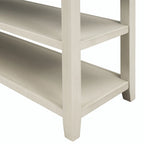 Table console de 50 L au design rétro avec deux étagères ouvertes, cadre et pieds en pin massif
