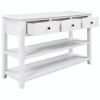 Table console de 50 L au design rétro avec deux étagères ouvertes, cadre et pieds en pin massif