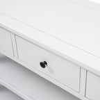 Table console de 50 L au design rétro avec deux étagères ouvertes, cadre et pieds en pin massif