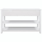 Table console de 50 L au design rétro avec deux étagères ouvertes, cadre et pieds en pin massif